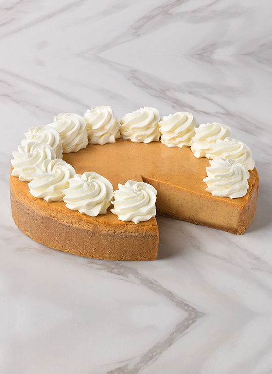A slice of Pumpkin Cheesecake